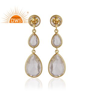 925เงินสเตอร์ลิงห้อยต่างหูคริสตัลควอตซ์พลอยรับรองขายส่งเครื่องประดับเงิน - Product Image 3