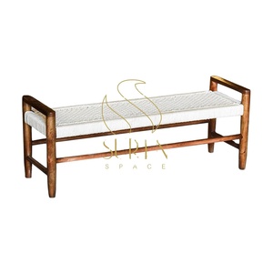 Banco de Madera Maciza Dori Hecho a Mano en India, Diseño Industrial Envejecido para Hoteles, Sala de Estar, Dormitorio, Baño, Uso Hospitalario - Product Image 1