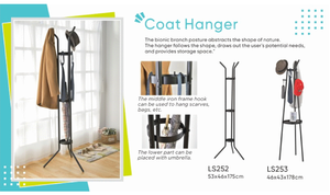 Porte-manteau minimaliste en métal avec support pour chapeaux et parapluies, organisateur d'entrée sur pied, design trépied en acier carbone - Product Image 4