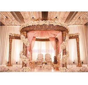 Fanciable oro tallado boda Mandap EE. UU. Top Pacífico Dorado tallado boda Mandaps comprar oro tallado boda Mandap Set Decoración - Product Image 1