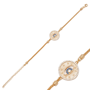 ไพลินกับเพทายหินรอบรูปร่างตุรกีตาออกแบบเสน่ห์สร้อยข้อมือตุรกีแฮนด์เมดขายส่ง925เครื่องประดับเงินสเตอร์ลิง - Product Image 5