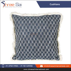 Cojín Cuadrado con Patrón Geométrico, Lino y Algodón Tejido, Estilo Bohemio con Borde de Flecos, Funda Lavable con Cierre de Sobre - Product Image 2
