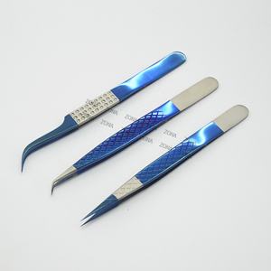 Pinzas de extensión de pestañas de marca personalizada de acero inoxidable de grado quirúrgico Premium profesional puntas fuertemente curvadas cejas - Product Image 4