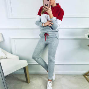 Harajuki — ensemble de sport 2 pièces pour femme, haut court et jogging personnalisé, survêtement vierge, grande taille - Product Image 4