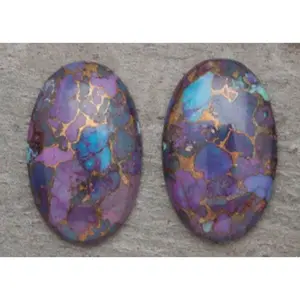 12X16 mm oval purple copper turquoise cabochon