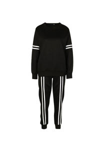 Conjuntos de mujer de tendencia superior, conjuntos de Jogger de sudadera de dos piezas con cierre de cordón estampado a rayas de longitud corta personalizada a la mejor venta - Product Image 3