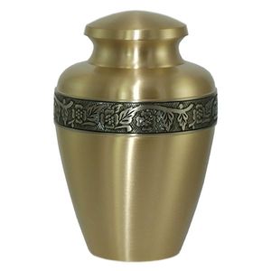 Urna de cremación de latón/aluminio para adultos, urna de cremación de latón conmemorativa para almacenamiento de cenizas funerarias, latón nuevo - Product Image 4