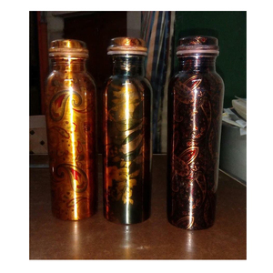 Diseño moderno de lujo Botellas impresas Agua Cobre India Buen embalaje Venta caliente Tipo de paja - Product Image 1