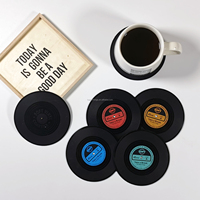 Offre Spéciale Décor À La Maison Nouveauté Vinyle Record Coaster Ensemble Avec présentoir