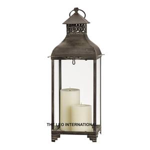 Lanterne marocaine de finition noire de forme unique en métal de fonte parfaite pour la décoration d'éclairage de salon - Product Image 2