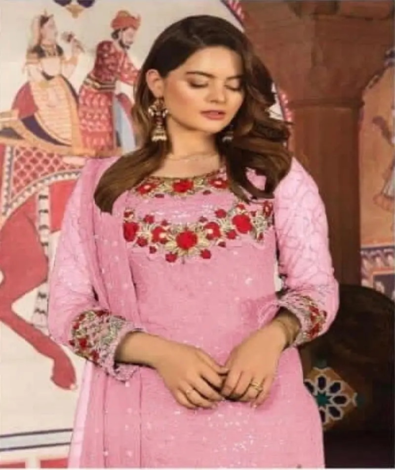 Pakistanlı çim takım elbise tarzı ağır nakış çalışması salwar kameez bayanlar için parti elbise giymek