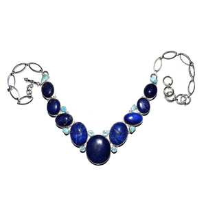 Collar de cabeza ovalada lapislázuli, ovalado, lapislázuli, ovalado, a la venta - Product Image 1