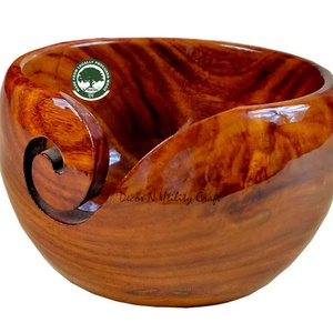 Vintage Life Inc. Handmade Wooden Yarn <b>Storage</b> Bowl Inc. Desktop Needlework for Holiday Crafting <b>Knitting</b> Halloween Gift - Product Image 1