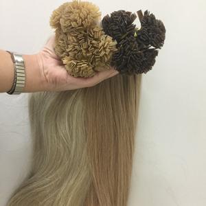 100% Remy Pleine Russe Cuticules de Cheveux Humains Extensions 0.5 g/s 1 g/s 100 Brins JE V U Bout PLAT Pré Bond plat Pointe en Extensions de Cheveux - Product Image 2