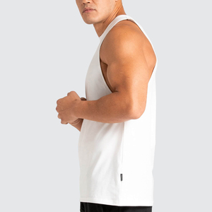 Débardeur extensible blanc sur mesure OEM pour homme/garçon, collection été, 100 % polyester/coton - Product Image 4