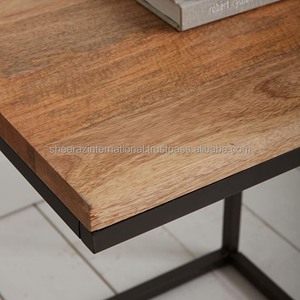 Custom Size Rectangle Tea Coffee <b>Table</b> Set High Quality Modern Design <b>Top</b> <b>Solid</b> <b>Wood</b> Home Use Living Room Bedroom Includes Metal - Product Image 5