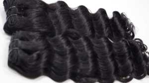 Raw Deep Wave 100% Extensiones de cabello indio natural Remy sin procesar Negro natural 10-30 pulgadas 100 gramos Entrega de DHL Doble - Product Image 5