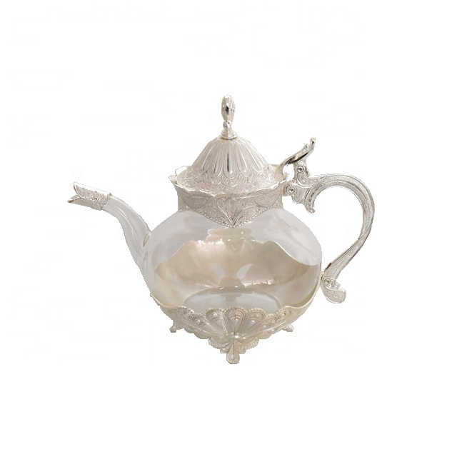 Арабская домашняя посуда для напитков, металлический цинковый сплав, серебряный стеклянный кофейник, молочный чайник