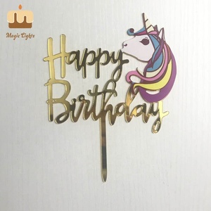 Decorazione <span class=keywords><strong>per</strong></span> Torta di Compleanno in Acrilico Argento con Stampa UV Magic Lights KUV-11, Mix di Colori Floreali 10.5x16cm - Product Image 4