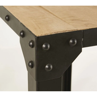 Table de bar industrielle avec plateau en bois massif et structure en métal, table de bistrot pour hôtel, restaurant, café, salle à manger |   Meubles Horeca sur mesure