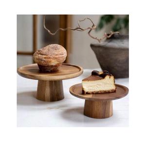 Serveur rond en bois écologique support à gâteau fête de mariage servant plateau à cupcake ustensiles de cuisson outils de gâteau à vendre - Product Image 4