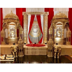Décoration de scène de mariage indien de style Rajwada, magnifique décoration de scène de mariage indien, scène de mariage traditionnelle indienne au Royaume-Uni - Product Image 1