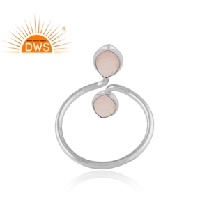 Bague en argent sterling fin avec pierre précieuse calcédoine rose tendance, vente en gros, nouvelle arrivée, fabricant de bijoux - Product Image 3