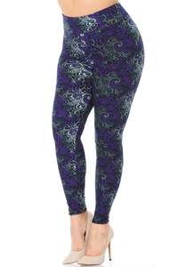 New Customized Logo Women Fitness Wear Purple Hypnotic Swirl Leggings - Product Image 6