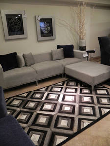 Tapis en cuir de vachette fait main en patchwork, doux et soyeux, fourrure de cuir, tapis moelleux pour chambre à coucher, tailles personnalisées disponibles - Product Image 5