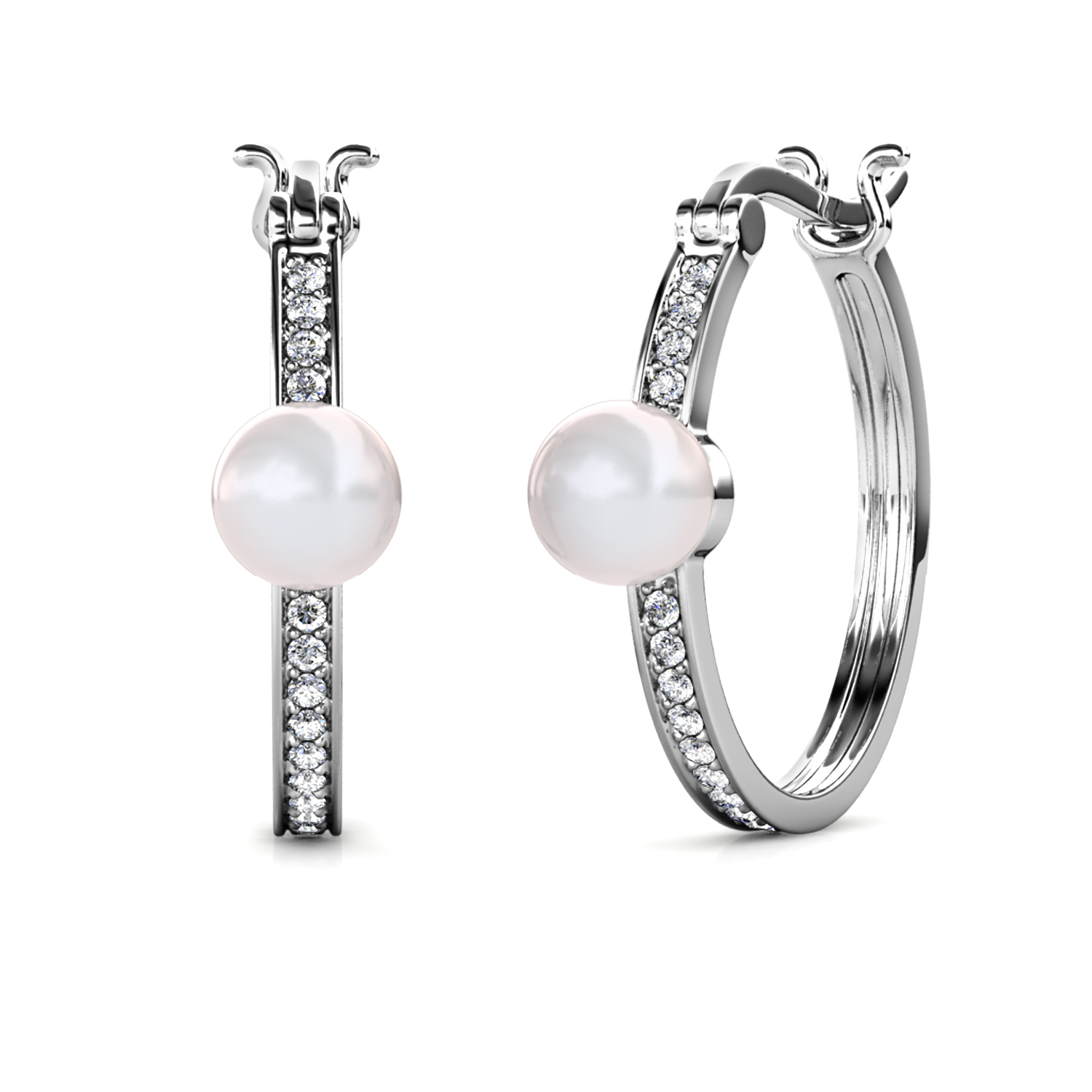 S925 With 18k White Gold Plated Luxury Earrings