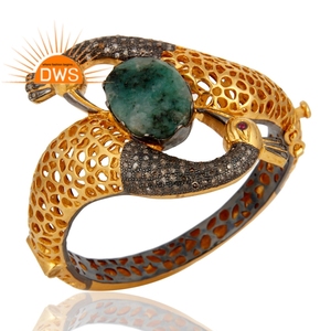 Bracelet traditionnel en argent Sterling, bijou pour femme, pierre précieuse émeraude et pierres précieuses, tendance, création de bijoux - Product Image 2