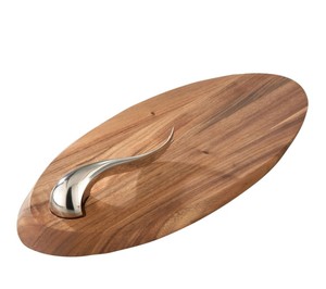 Último diseño de tabla de pan con cuchillo para el hogar utensilios de cocina bandejas para picar decoración tabla de cortar de madera de color marrón con cuchillo de metal - Product Image 3