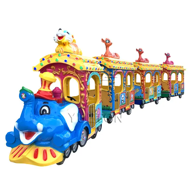 Prezzo economico 14 posti parco divertimenti parco divertimenti bambini bambino elefante giro elettrico Mini turistico piccola batteria treno Trackless in vendita