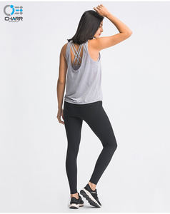 Blusa de algodón sin mangas con volantes para verano, camisa de yoga para mujer, tanktop para gimnasio - Product Image 5