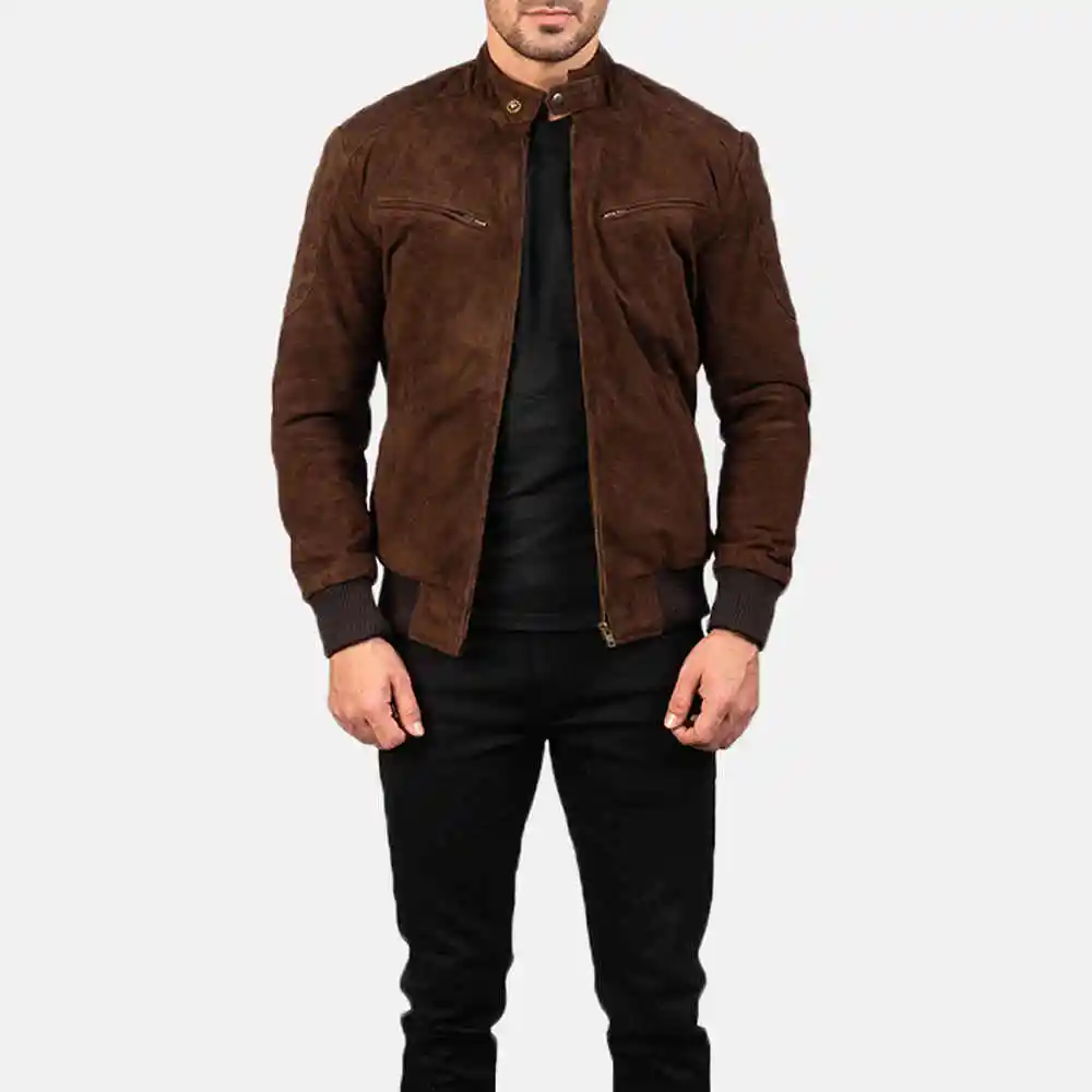2022 Fashion Men's Leather Jackets Autumn Suede Solid Color Jacket Popular Simple Casual Velvet Male Jacket OEM