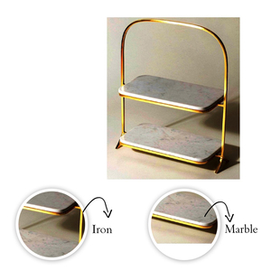 Custom Design Iron and <b>Marble</b> Dual Section Handcrafted <b>Cake</b> <b>Stand</b> Manufacturer Indian Factory - Product Image 4
