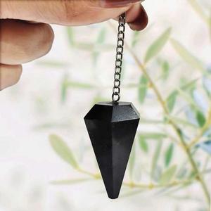 Vente en gros de cristaux naturels, Tourmaline noire, cône à facettes, pierre précieuse, Chakra, pendule pour la guérison; Grossiste - Product Image 6