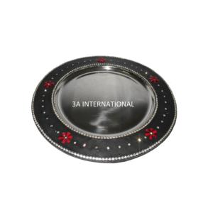 Assiette de Présentation Multifonctionnelle en Métal, Plateau Rond pour Aliments, Assiettes de Service pour Mariages et Fêtes, Vaisselle de Décoration pour la Cuisine - Product Image 1