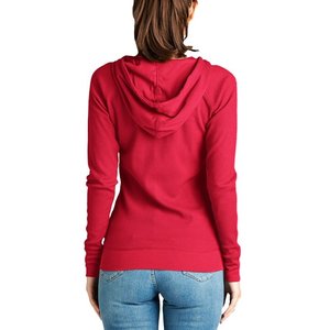 OEMWomen's Active Thermal Zip Up <b>Lightweight</b> <b>Hoodie</b> Casual Warm Up Jacket with Kangaroo Side Pockets - Product Image 4
