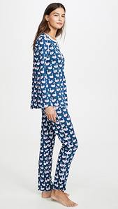 Pyjama élégant à manches longues et col en v pour femmes, tenue de nuit tendance, sexy, en coton, vente en gros, nouvelle collection été - Product Image 2