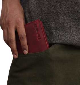 Cartera Popular para hombre, nuevo diseño de alta calidad, cartera RFID de cuero genuino rojo, carteras delgadas sólidas de cuero de lujo para hombre, tarjeta de crédito - Product Image 3