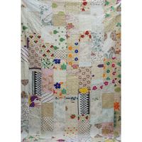 Reine indienne fait à la main Kantha couverture literie reine taille couvre-lit jeter Patchwork coton Kantha couette couvre-lit