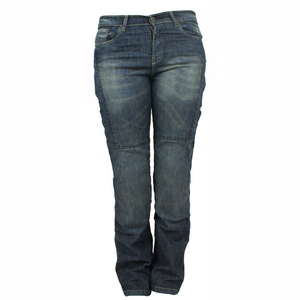 EN17092 Moto-Jeans de mujer de la mejor calidad AA con forro de aramida transpirable protección principal lavado oscuro Denim sólido recto - Product Image 1