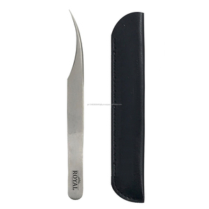 Pince à épiler en acier inoxydable avec logo personnalisé pour l'application de faux cils Pince à épiler à pointe droite en vrac de marque privée - Product Image 4