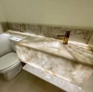 GOLDTOP Dalles de sol en dolomite 100% naturelle polie, grands panneaux muraux en cristallo, modernes, étanches, épaisseur 18 mm, pour usage hôtelier 5+ ans - Product Image 5