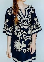 Tuniques en coton pour femmes, style bohème paon, robe courte, broderie mexicaine florale, écoresponsable, plage – Meilleur prix de gros - Product Image 5