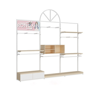 बुटीक फर्नीचर खुदरा स्टोर लकड़ी के बच्चों शेल्फ कपड़े की दुकान सजावट खुदरा बच्चों कपड़े की दुकान डिजाइन प्रदर्शन अलमारियों - Product Image 1