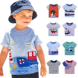 2026 nuevo Vintage 100% algodón bebé niño manga corta cuello redondo Plaid liso teñido camiseta de una sola camiseta 180g estampado de dibujos animados personalizado - Product Image 2