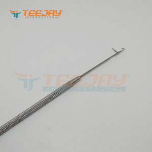 TEEJAY's New Arrival 13 cm Silver Stainless Steel Handle Hook <b>Needle</b> <b>threader</b> loop Pulling <b>needle</b> for micro hair extension - Product Image 5