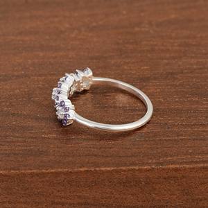 Bague en argent Sterling 925 pur, vente en gros, zircone cubique, améthyste, pierre précieuse, bracelet de fleurs minimaliste, fournisseur de bijoux - Product Image 4
